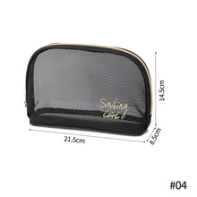 Load image into Gallery viewer, Large Capacity Black Mesh Cosmetic Bag Transparent Make Up Pouch Organizer Travel Storage Case Women Toiletry Organizer Portable