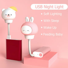 Load image into Gallery viewer, LED Chlidren USB Night Light Cute Cartoon Night Lamp Bear Remote Control for Baby Kid Eye Protection Light Christmas Birthday Gift
