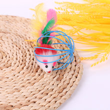 Load image into Gallery viewer, 6cm Funny Feather Wand Mouse Cage Toy Cat Toy Cat Teaser Toy Pet Supplies Playing Training Toys Random Color