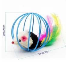 Load image into Gallery viewer, 6cm Funny Feather Wand Mouse Cage Toy Cat Toy Cat Teaser Toy Pet Supplies Playing Training Toys Random Color