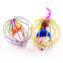 Load image into Gallery viewer, 6cm Funny Feather Wand Mouse Cage Toy Cat Toy Cat Teaser Toy Pet Supplies Playing Training Toys Random Color
