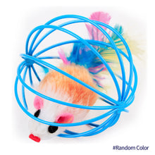 Load image into Gallery viewer, 6cm Funny Feather Wand Mouse Cage Toy Cat Toy Cat Teaser Toy Pet Supplies Playing Training Toys Random Color