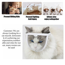 Load image into Gallery viewer, Breathable Clear Cat Muzzle Anti-Bite Grooming Cover Portable Head Hood Cover Cat Grooming Mouth Cover Adjustable Pet Supplies