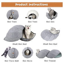 Load image into Gallery viewer, Ball Shape Foldable Cat Bed House Interactive Cat Tunnel Toy Dual Use Indoor Toys Cats House Shell Kitten Cave Cushion Cats Accessories