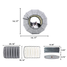Load image into Gallery viewer, Ball Shape Foldable Cat Bed House Interactive Cat Tunnel Toy Dual Use Indoor Toys Cats House Shell Kitten Cave Cushion Cats Accessories