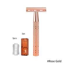Load image into Gallery viewer, Classic Razor Double Edge Safety Razor for Mens Shaving Women Hair Removal 5 Shaving Blades Manual Shaver Razor