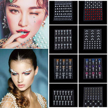Load image into Gallery viewer, DIY Disposable Rhinestones Tattoo Stickers Face Jewelry Color Crystal Eyes Face Body Waterproof Makeup Decorations Face Sticker