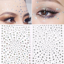 Load image into Gallery viewer, DIY Face Decorations Rhinestone Stickers for Halloween Music Festival Party Mobile Crystal Sticker Children Girls Face Tattoo Stickers