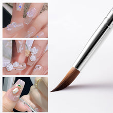 Load image into Gallery viewer, 6Pcs/set Nylon Hair Nail Brush Rhinestone Handle Crystal Carving Art Nail Acrylic Brush Pen Nail Gel Carving Building Drawing Tools