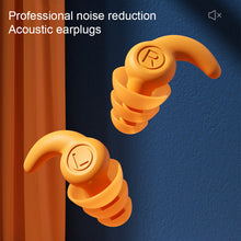 Load image into Gallery viewer, Silicone Noise Reduction Earplugs Three Layer Sound Insulation Noise Reduction Earplugs Reusable Washable Sleeping Ear Plugs
