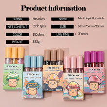 Load image into Gallery viewer, 3pcs/set Matte Lip Glaze Waterproof Nude Matte Lipstick Non-fading Long Lasting Lip Balm Lip Makeup Cosmetics