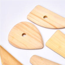 Load image into Gallery viewer, 5pcs Wooden Pottery Tools Kit Clay Shaping Plasticine Sculpture Ceramics Molding Tool Potters Scrapers Tools Accessories