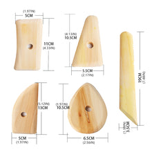 Load image into Gallery viewer, 5pcs Wooden Pottery Tools Kit Clay Shaping Plasticine Sculpture Ceramics Molding Tool Potters Scrapers Tools Accessories