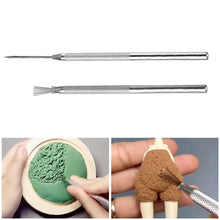 Load image into Gallery viewer, Pottery Texture Tool 7 Pin Needle Pen Ceramics Feather Tools Polymer Clay Sculpting Modeling Tool Pottery Texture Brush