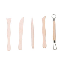 Load image into Gallery viewer, 5pcs Wooden Pottery Tools Artistic Clay Sculpting Sculpture Carving Shapers Cutters Clay Craft Polymer Clay Tools Set
