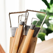 Load image into Gallery viewer, Widen Sawtooth Clay Texture Tool Paste Amending Tool Ceramic Sculpture Clay Plastic Bamboo Handle Pottery Tool