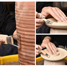 Load image into Gallery viewer, Widen Sawtooth Clay Texture Tool Paste Amending Tool Ceramic Sculpture Clay Plastic Bamboo Handle Pottery Tool