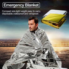Load image into Gallery viewer, Outdoor Survive First Aid Military Rescue Emergency Blanket Kit Windproof Waterproof Foil Thermal Blanket For Camping Hiking