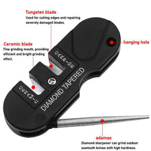 Load image into Gallery viewer, Portable Outdoor Camp Hike Tungsten Ceramic Carbide Knife Whetstone Sharpener Sharpen Fish Hook Pocket Diamond Tool