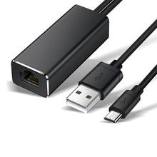 Load image into Gallery viewer, Ethernet Network Card Adapter Micro USB Power to RJ45 10/100Mbps for Fire TV Stick Chromecast Google