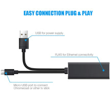 Load image into Gallery viewer, Ethernet Network Card Adapter Micro USB Power to RJ45 10/100Mbps for Fire TV Stick Chromecast Google