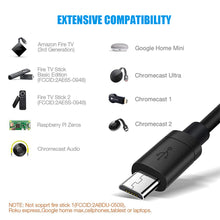 Load image into Gallery viewer, Ethernet Network Card Adapter Micro USB Power to RJ45 10/100Mbps for Fire TV Stick Chromecast Google