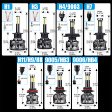 Load image into Gallery viewer, 2Pcs 8 Sides LED 12V H8 H11 H7 20000LM HB3 9005 HB4 H1 H3 H4 Led Headlight Bulb Canbus 60W 3D 360 degree Super Auto Lamp
