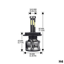 Load image into Gallery viewer, 2Pcs 8 Sides LED 12V H8 H11 H7 20000LM HB3 9005 HB4 H1 H3 H4 Led Headlight Bulb Canbus 60W 3D 360 degree Super Auto Lamp