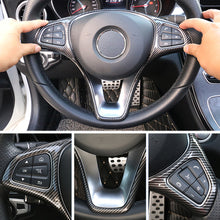 Load image into Gallery viewer, Car Steering Wheel Button Frame Trim Cover Carbon Fiber Silver Chrome for Mercedes Benz GLA GLC260 C200L