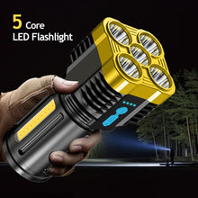 Load image into Gallery viewer, USB Rechargeable 6LED Flashlight LED Torch High Brightness Power Display Emergency Powerful Long Range Flashlight for Outdoor