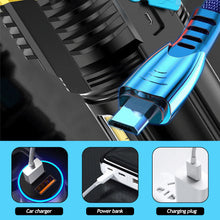 Load image into Gallery viewer, USB Rechargeable 6LED Flashlight LED Torch High Brightness Power Display Emergency Powerful Long Range Flashlight for Outdoor