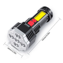 Load image into Gallery viewer, Multi-function 5-core Super Bright Flashlight Rechargeable Outdoor P1000 Led Long-range Spotlight Battery Display COB Light