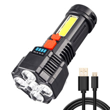 Load image into Gallery viewer, Portable 5LED COB Flashlight Cob Side Light Lightweight Outdoor Lighting USB Rechargeable Camping Torch Searchlight For Camping