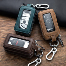 Load image into Gallery viewer, Multifunctional Double Zipper Genuine Leather Key Wallets Car Key Cover Key Case Key Bag Housekeeper Key Holders Cars Accessories