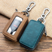 Load image into Gallery viewer, Multifunctional Double Zipper Genuine Leather Key Wallets Car Key Cover Key Case Key Bag Housekeeper Key Holders Cars Accessories