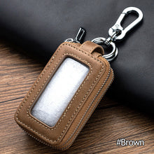 Load image into Gallery viewer, Multifunctional Double Zipper Genuine Leather Key Wallets Car Key Cover Key Case Key Bag Housekeeper Key Holders Cars Accessories