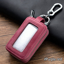 Load image into Gallery viewer, Multifunctional Double Zipper Genuine Leather Key Wallets Car Key Cover Key Case Key Bag Housekeeper Key Holders Cars Accessories
