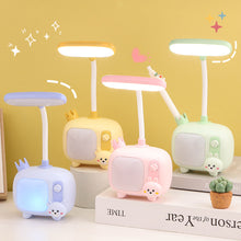 Load image into Gallery viewer, Cartoon USB Rechargeable Table Lamp Dual Light LED Lamp Student Kids Bedroom Reading Desk Lamp Night Light