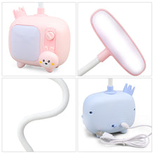 Load image into Gallery viewer, Cartoon USB Rechargeable Table Lamp Dual Light LED Lamp Student Kids Bedroom Reading Desk Lamp Night Light