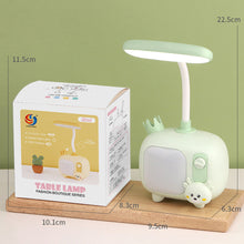 Load image into Gallery viewer, Cartoon USB Rechargeable Table Lamp Dual Light LED Lamp Student Kids Bedroom Reading Desk Lamp Night Light