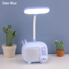 Load image into Gallery viewer, Cartoon USB Rechargeable Table Lamp Dual Light LED Lamp Student Kids Bedroom Reading Desk Lamp Night Light