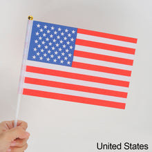 Load image into Gallery viewer, 10Pcs 14x21cm World Cup Hand Flag Small Qatar Flag with Plastic Flagpoles Federation National Flag