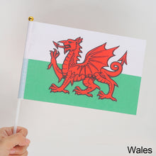 Load image into Gallery viewer, 10Pcs 14x21cm World Cup Hand Flag Small Qatar Flag with Plastic Flagpoles Federation National Flag