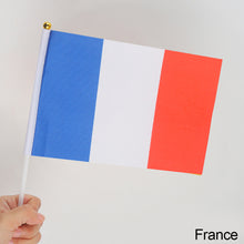 Load image into Gallery viewer, 10Pcs 14x21cm World Cup Hand Flag Small Qatar Flag with Plastic Flagpoles Federation National Flag