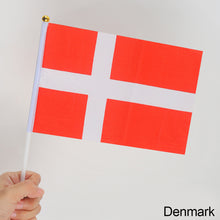Load image into Gallery viewer, 10Pcs 14x21cm World Cup Hand Flag Small Qatar Flag with Plastic Flagpoles Federation National Flag