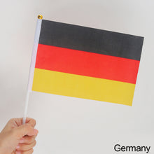 Load image into Gallery viewer, 10Pcs 14x21cm World Cup Hand Flag Small Qatar Flag with Plastic Flagpoles Federation National Flag