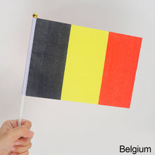 Load image into Gallery viewer, 10Pcs 14x21cm World Cup Hand Flag Small Qatar Flag with Plastic Flagpoles Federation National Flag
