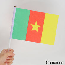 Load image into Gallery viewer, 10Pcs 14x21cm World Cup Hand Flag Small Qatar Flag with Plastic Flagpoles Federation National Flag