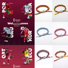 Load image into Gallery viewer, 2022 World Cup National Flag Wristband Woven Wrist Band Cuff Bracelet Sports Casual Bangle Bracelet Party Decoration Supplies