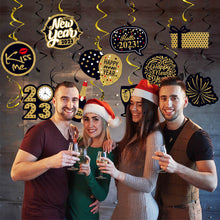 Load image into Gallery viewer, 2023 New Year Spiral Pendants Ornaments Hanging Garlands Christmas Decoraitons for Home New Year 2023 Decor
